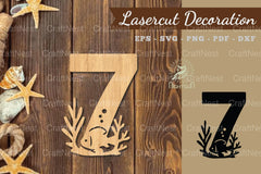 Underwater Number Seven Lasercut Decoration Clipart Bundle - CraftNest - Digital Crafting and Art