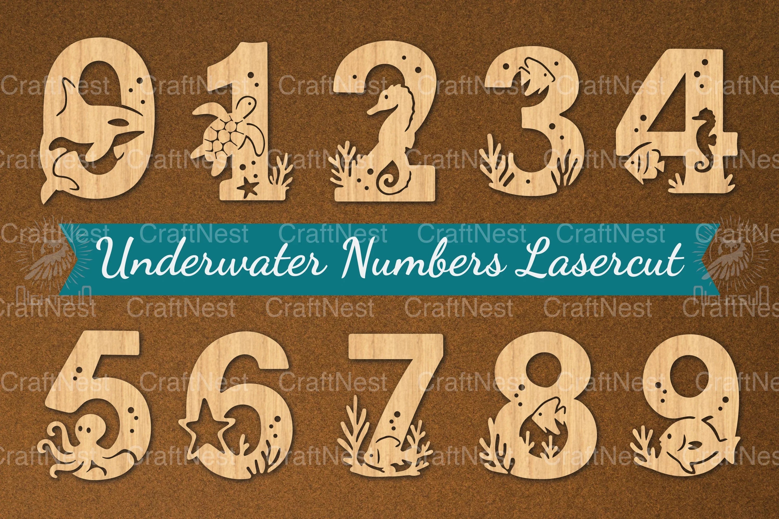 Underwater Numbers Clipart Bundle - CraftNest - Digital Crafting and Art