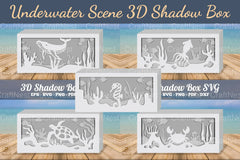 Underwater Scene 3D Shadow Box Bundle - Clipart Collection - CraftNest - Digital Crafting and Art