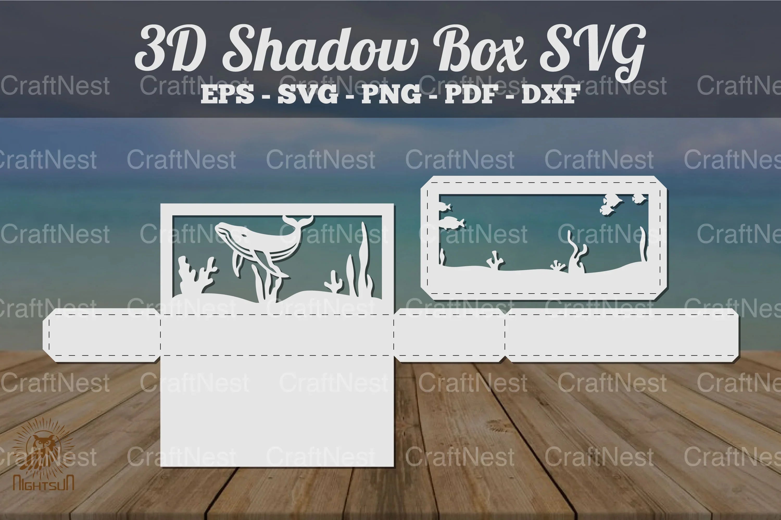 Underwater Scene 3D Shadow Box Bundle - Clipart Collection - CraftNest - Digital Crafting and Art