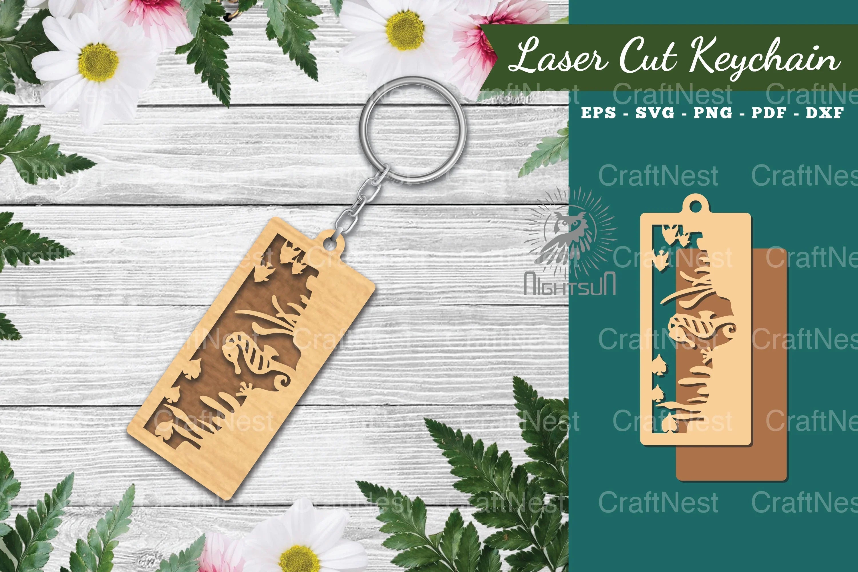 Underwater Scene Laser Cut Keychain Design Bundle