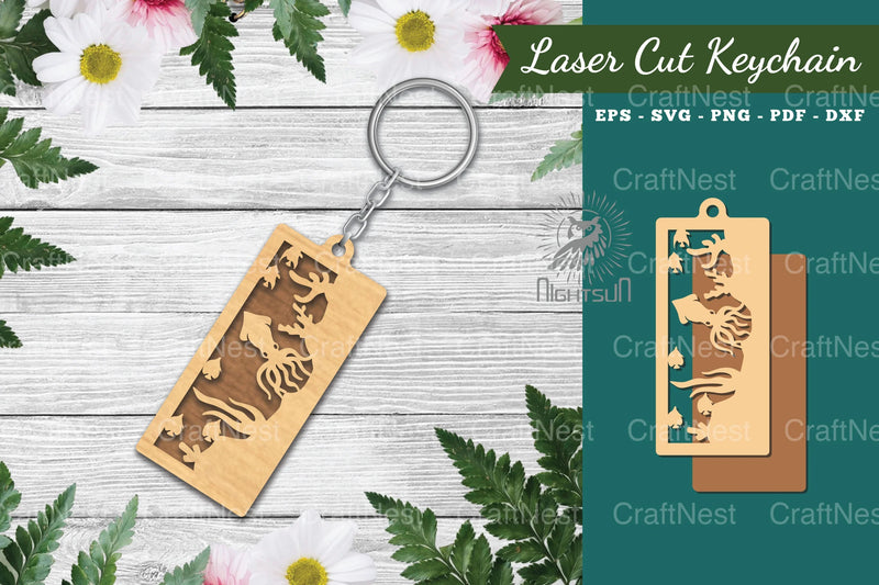 Underwater Scene Laser Cut Keychain Design Bundle - CraftNest - Digital Crafting and Art
