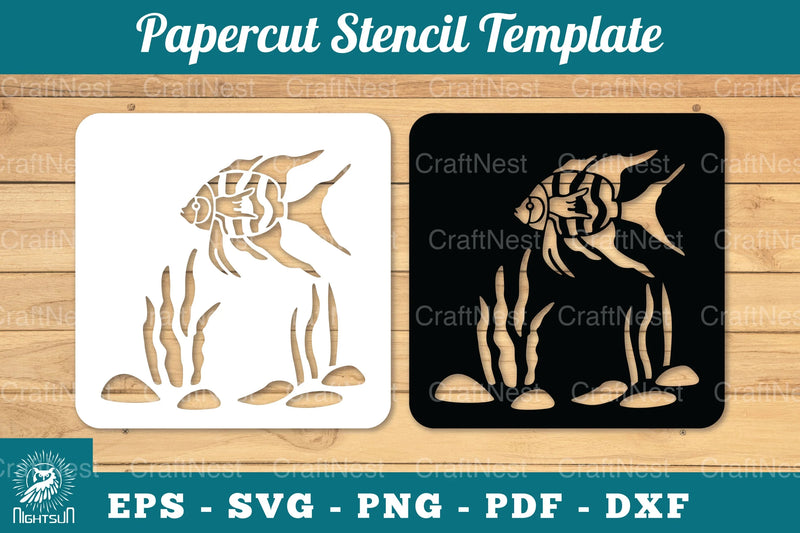 Underwater Scene Papercut Stencil Clipart Bundle - CraftNest - Digital Crafting and Art