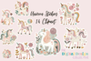Enchanting Unicorn Floral Sticker Bundle