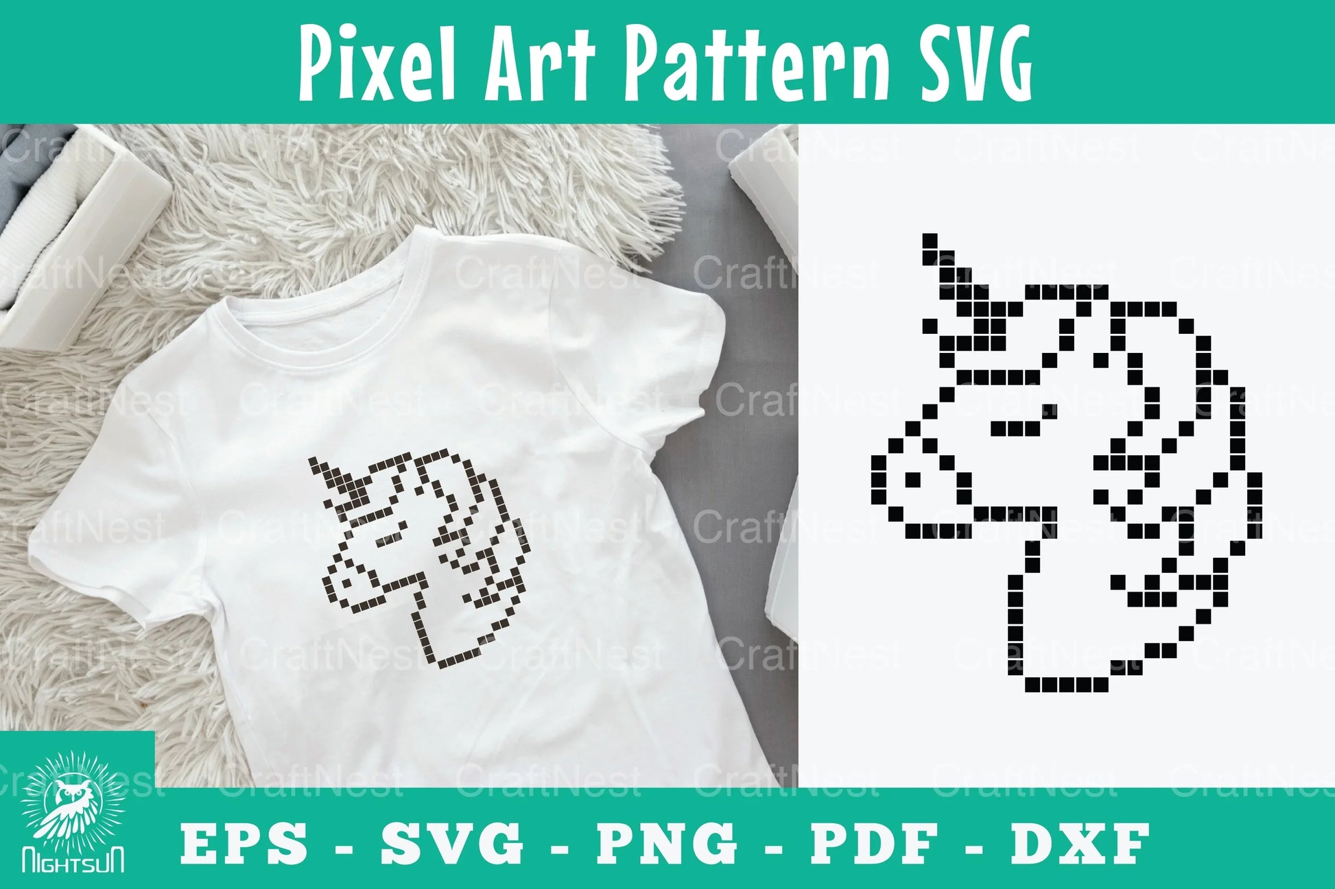 Unicorn Pixel Art Pattern Clipart Bundle - CraftNest - Digital Crafting and Art
