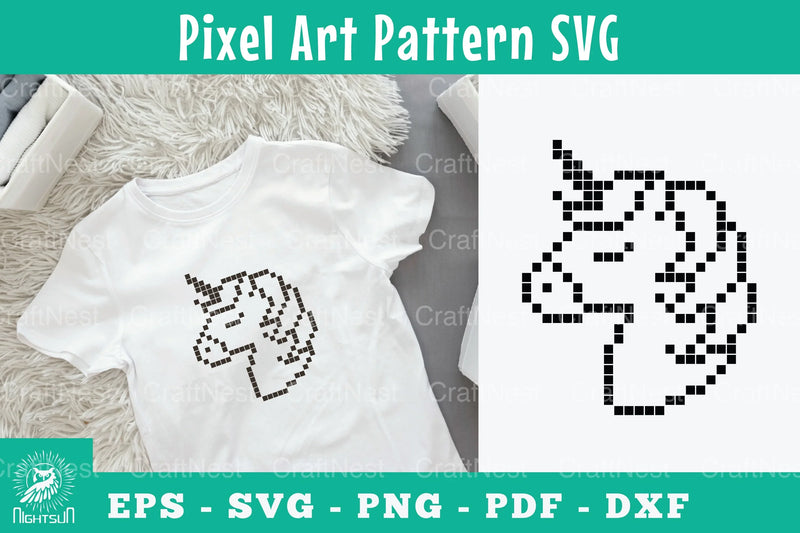 Unicorn Pixel Art Pattern Clipart Bundle - CraftNest - Digital Crafting and Art