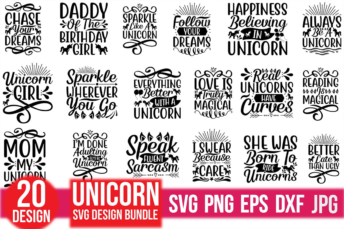 Unicorn SVG Bundle 6 - CraftNest - Digital Crafting and Art