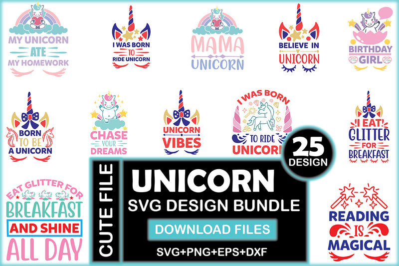 Unicorn SVG Bundle 11 - CraftNest - Digital Crafting and Art