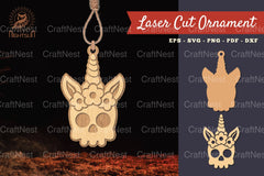 Unicorn Skull Lasercut Ornament Clipart Bundle - CraftNest - Digital Crafting and Art