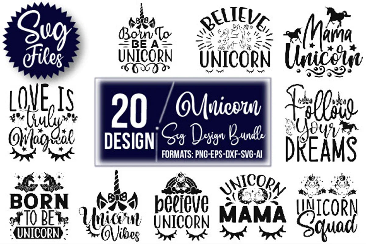 Unicorn SVG Bundle - CraftNest - Digital Crafting and Art