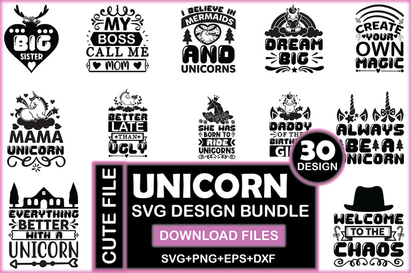 Unicorn SVG Bundle 9 - CraftNest - Digital Crafting and Art