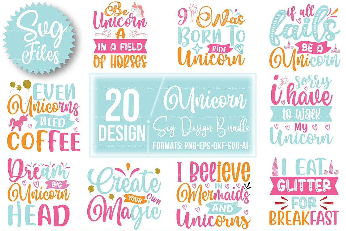Unicorn Design SVG Bundle 1 - CraftNest - Digital Crafting and Art
