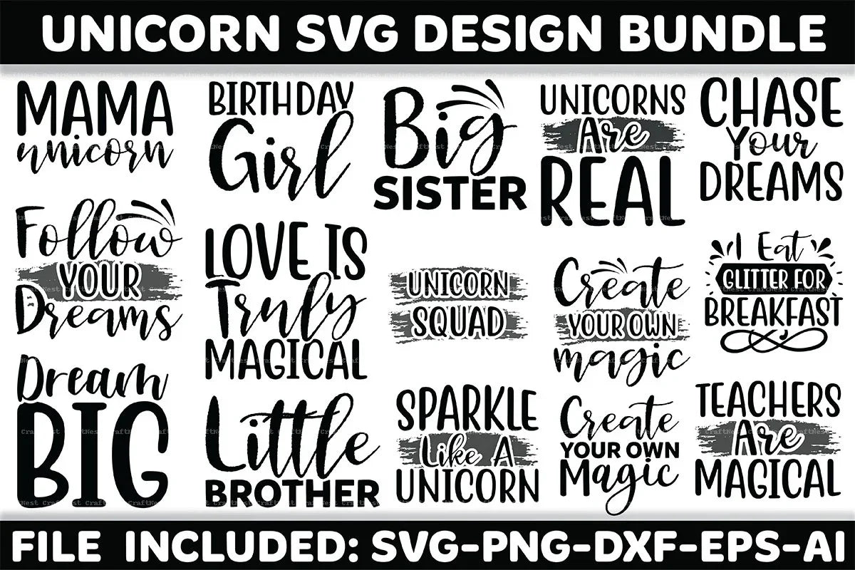 Unicorn Design SVG Bundle - CraftNest - Digital Crafting and Art
