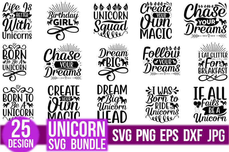 Unicorn SVG Bundle 8 - CraftNest - Digital Crafting and Art