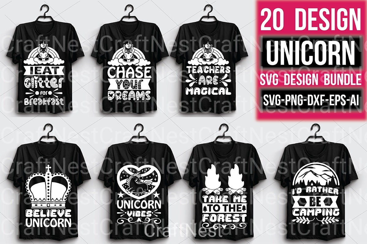 Unicorn File Bundle - CraftNest - Digital Crafting and Art