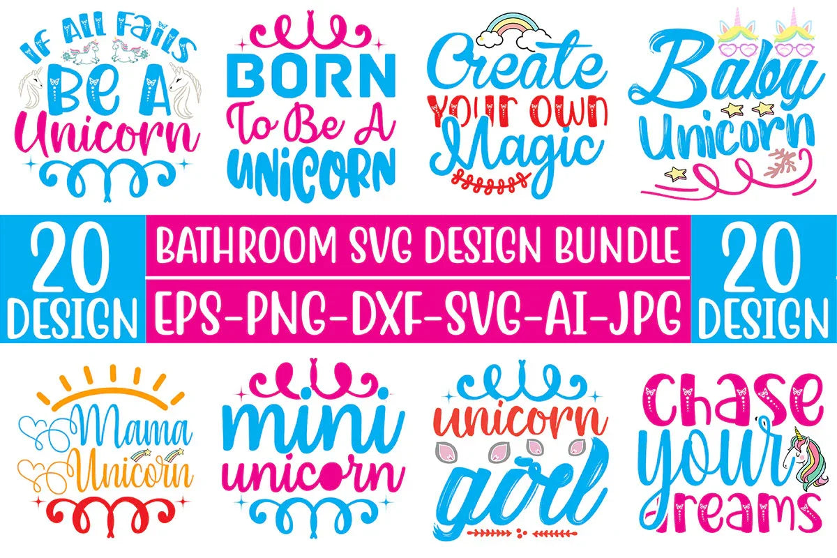 Unicorn SVG Bundle 1 - CraftNest - Digital Crafting and Art