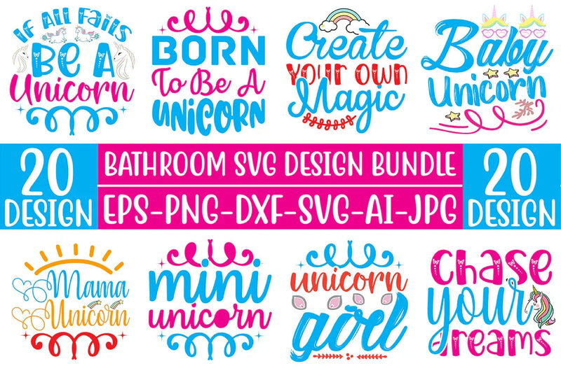 Unicorn SVG Bundle 1 - CraftNest - Digital Crafting and Art