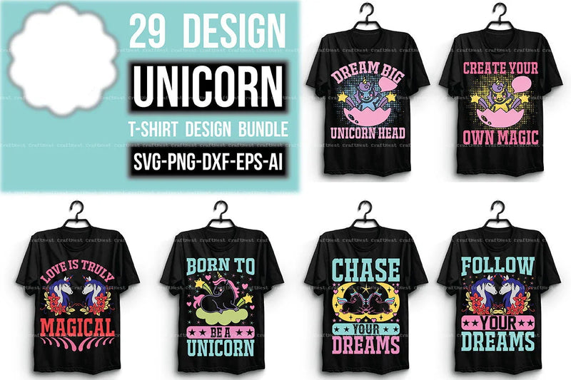 Unicorn T-Shirt Design SVG Bundle - CraftNest - Digital Crafting and Art