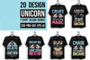 Unicorn T-Shirt Design SVG Bundle