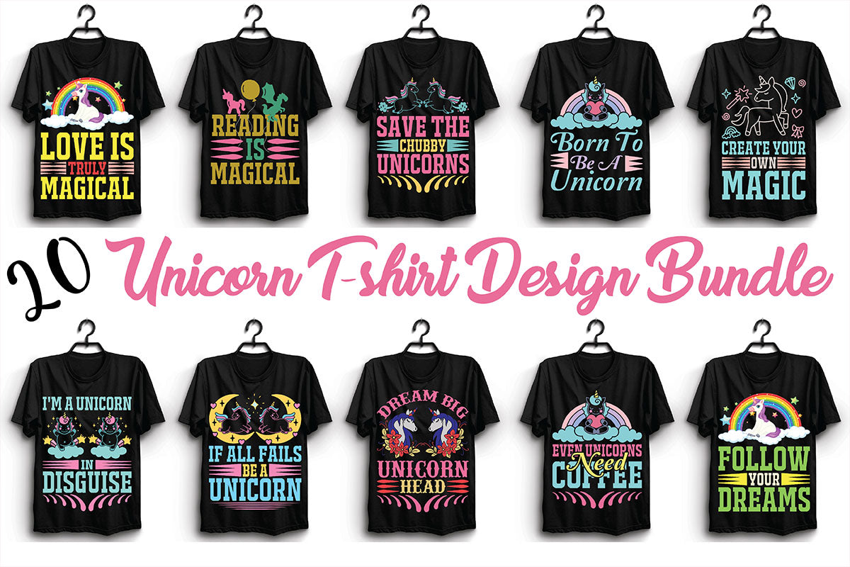 Unicorn T Shirt Bundle 6 - CraftNest - Digital Crafting and Art