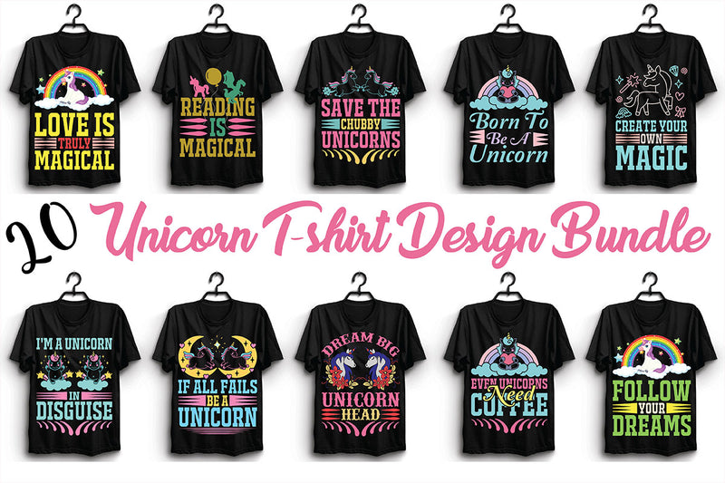 Unicorn T Shirt Bundle 6 - CraftNest - Digital Crafting and Art