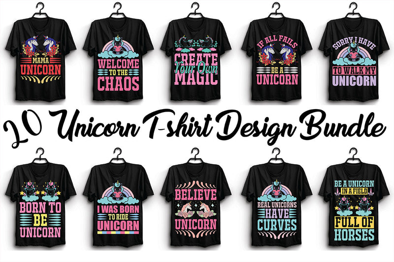 Unicorn T Shirt Bundle 8 - CraftNest - Digital Crafting and Art