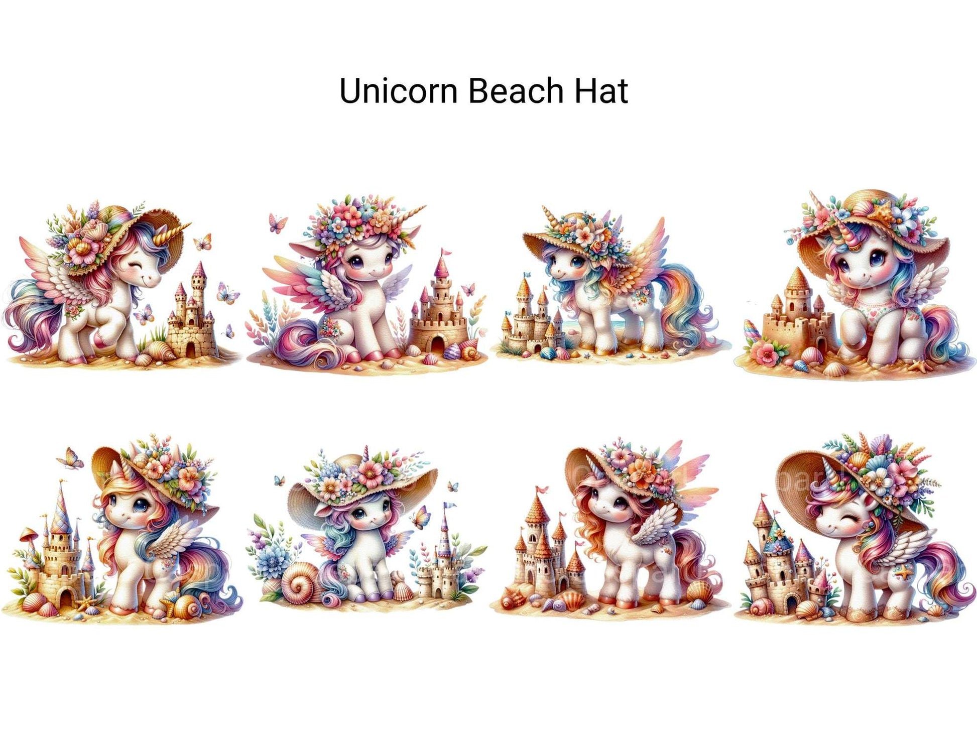 Unicorn Beach Hat - CraftNest - Digital Crafting and Art