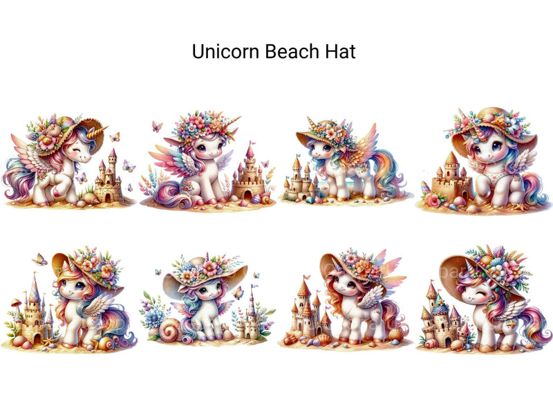 Unicorn Beach Hat - CraftNest - Digital Crafting and Art