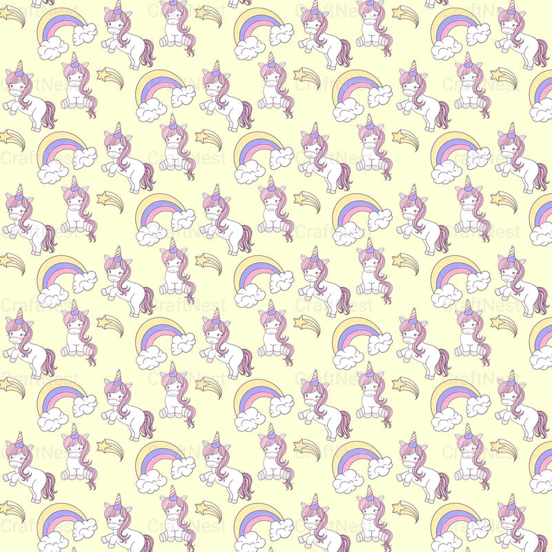 Baby Unicorn Seamless Pattern - CraftNest - Digital Crafting and Art