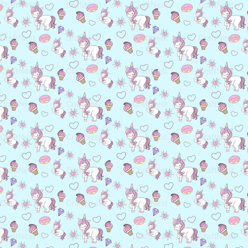 Baby Unicorn Seamless Pattern - CraftNest - Digital Crafting and Art