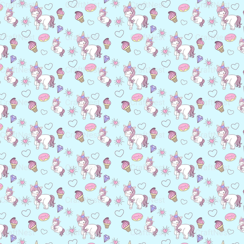 Baby Unicorn Seamless Pattern - CraftNest - Digital Crafting and Art