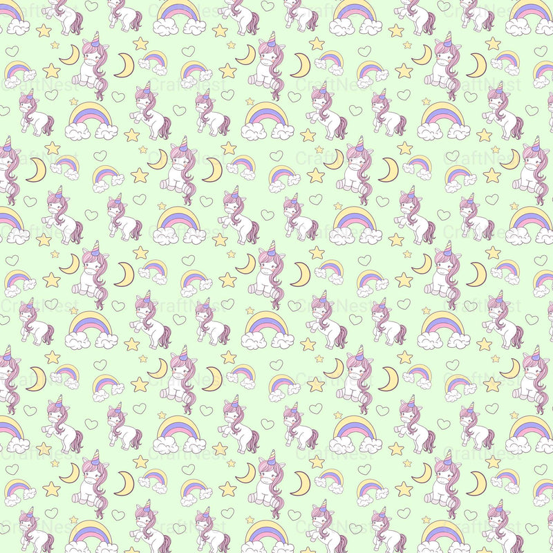 Baby Unicorn Seamless Pattern - CraftNest - Digital Crafting and Art