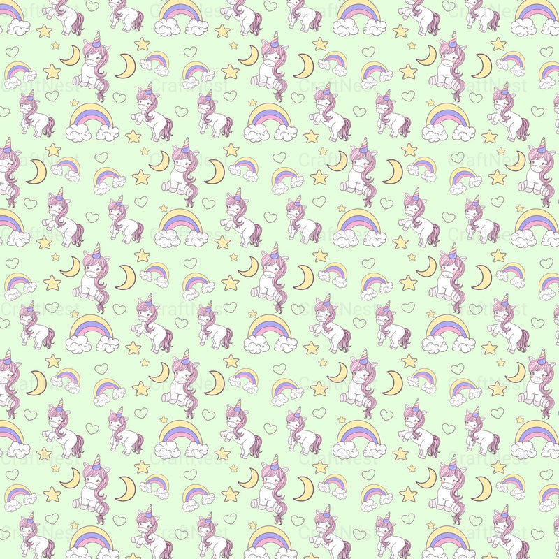 Baby Unicorn Seamless Pattern - CraftNest - Digital Crafting and Art