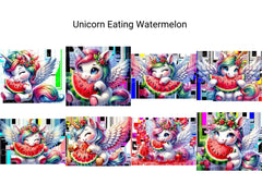 Unicorn Eating Watermelon - CraftNest - Digital Crafting and Art