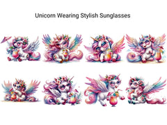 Unicorn Wearing Stylish Sunglasses - CraftNest - Digital Crafting and Art
