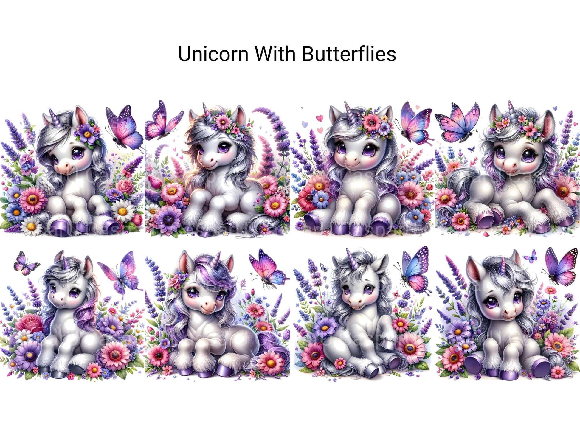 Unicorn with Butterflies - CraftNest - Digital Crafting and Art