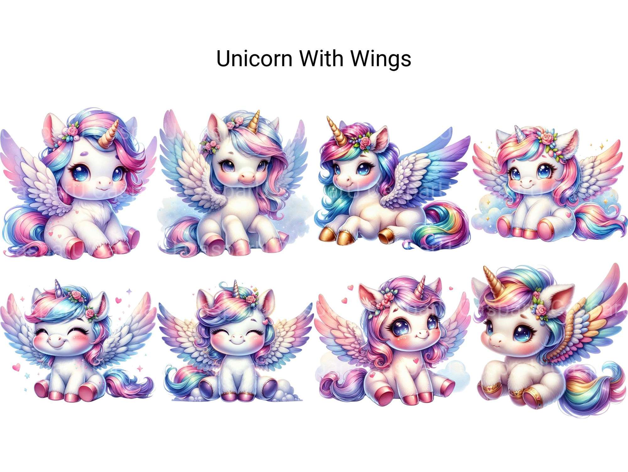 Unicorn with Wings - CraftNest - Digital Crafting and Art