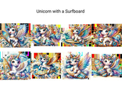 Unicorn with Surfboard - CraftNest - Digital Crafting and Art