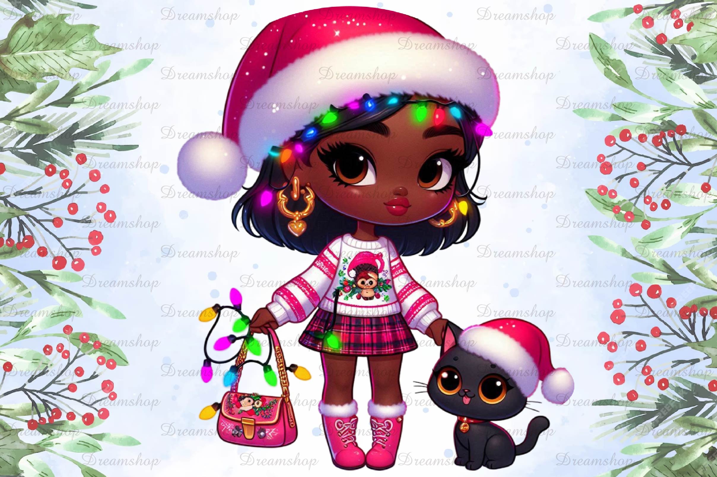 Christmas Girl Design Clipart Bundle  3 - CraftNest - Digital Crafting and Art