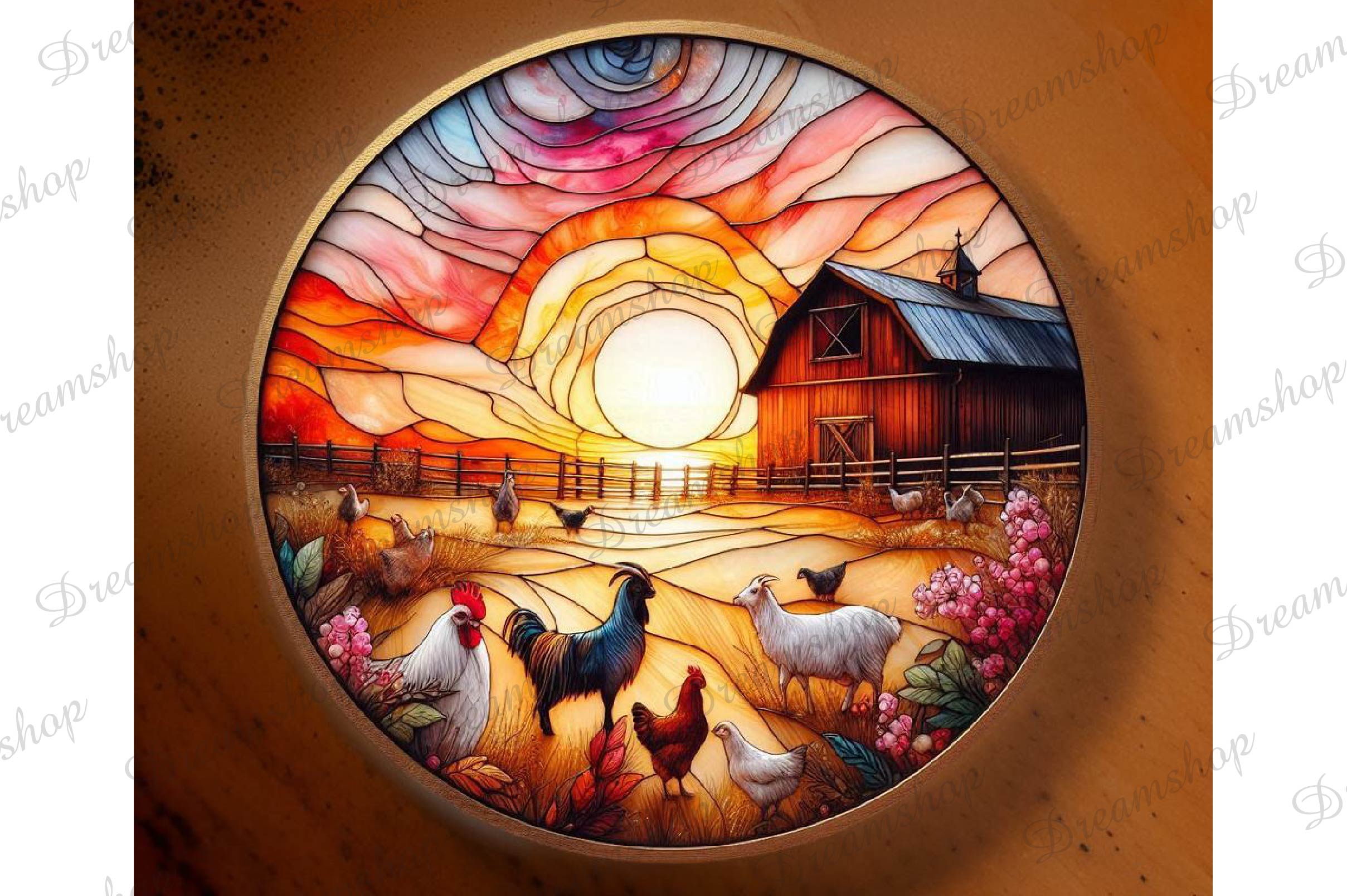 Stained Glass Farm Animals Clipart Bundle 7 - CraftNest - Digital Crafting and Art