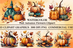 Fall Autumn Flowers Clipart Bundle - CraftNest - Digital Crafting and Art