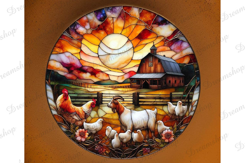 Stained Glass Farm Animals Clipart Bundle 16 - CraftNest - Digital Crafting and Art