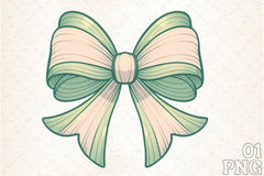 Green Coquette Bow Clipart Bundle - CraftNest - Digital Crafting and Art