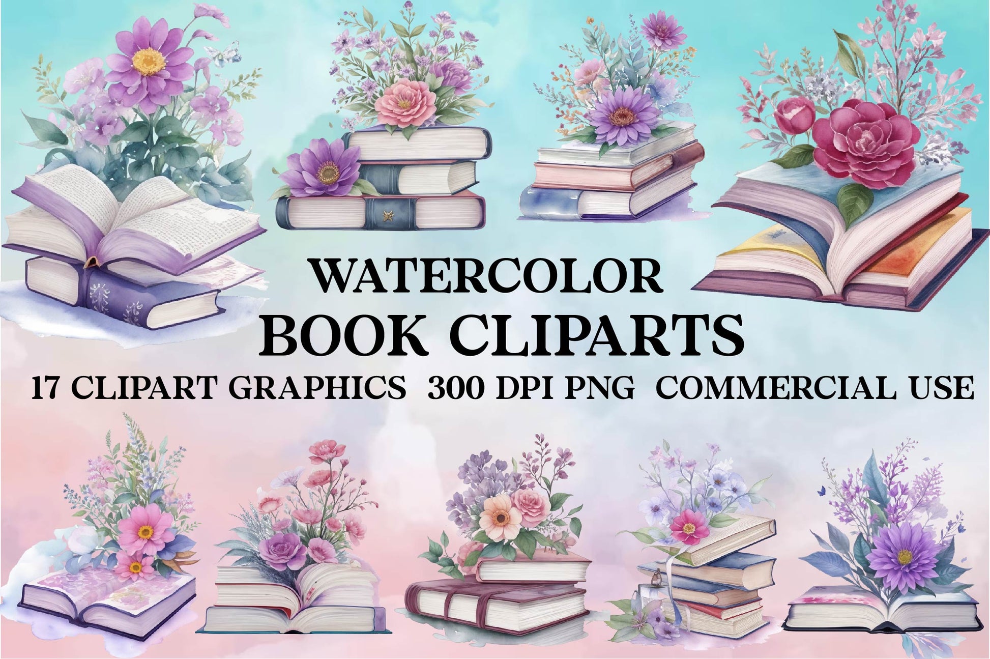Book Cliparts Clipart Bundle - CraftNest - Digital Crafting and Art
