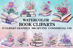 Book Cliparts Clipart Bundle - CraftNest - Digital Crafting and Art