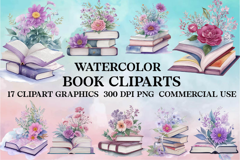 Book Cliparts Clipart Bundle - CraftNest - Digital Crafting and Art