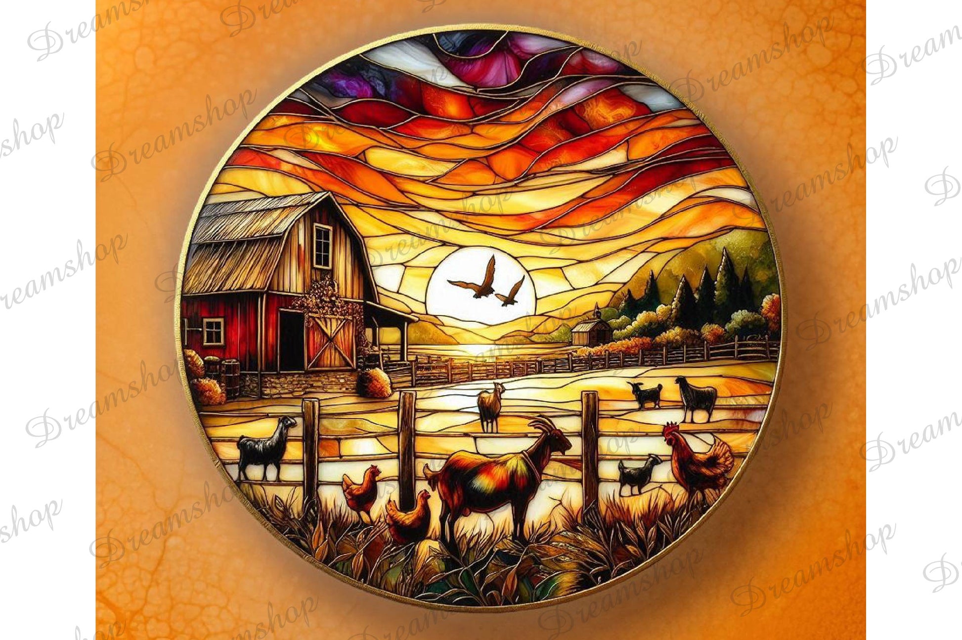 Stained Glass Farm Animals Clipart Bundle 6 - CraftNest - Digital Crafting and Art