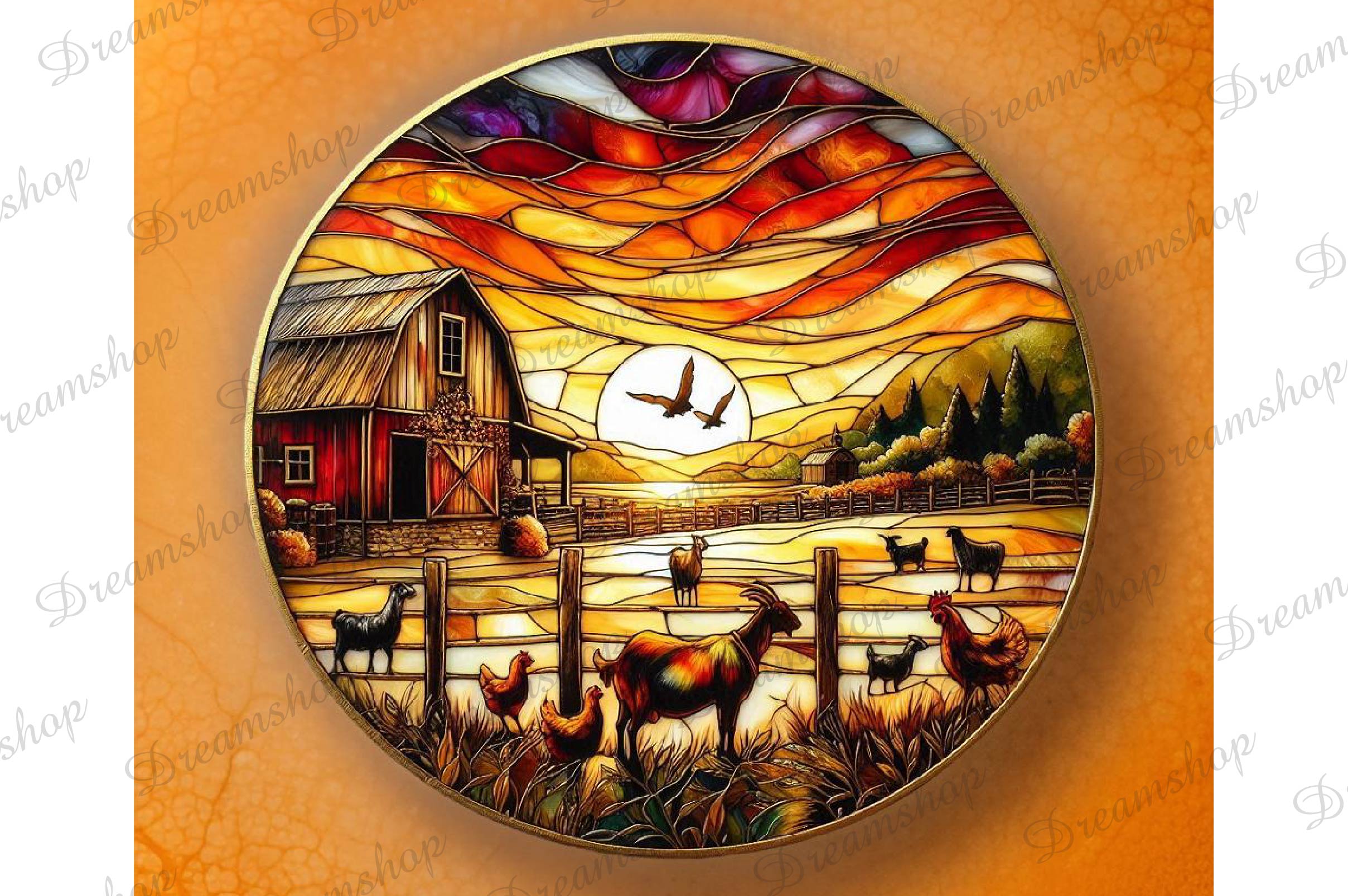 Stained Glass Farm Animals Clipart Bundle 6 - CraftNest - Digital Crafting and Art