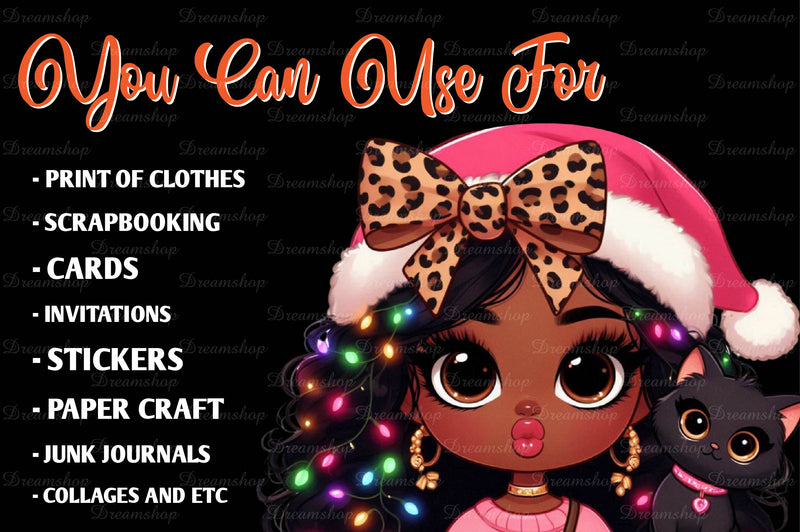 Christmas Girl Design Clipart Bundle 8 - CraftNest - Digital Crafting and Art