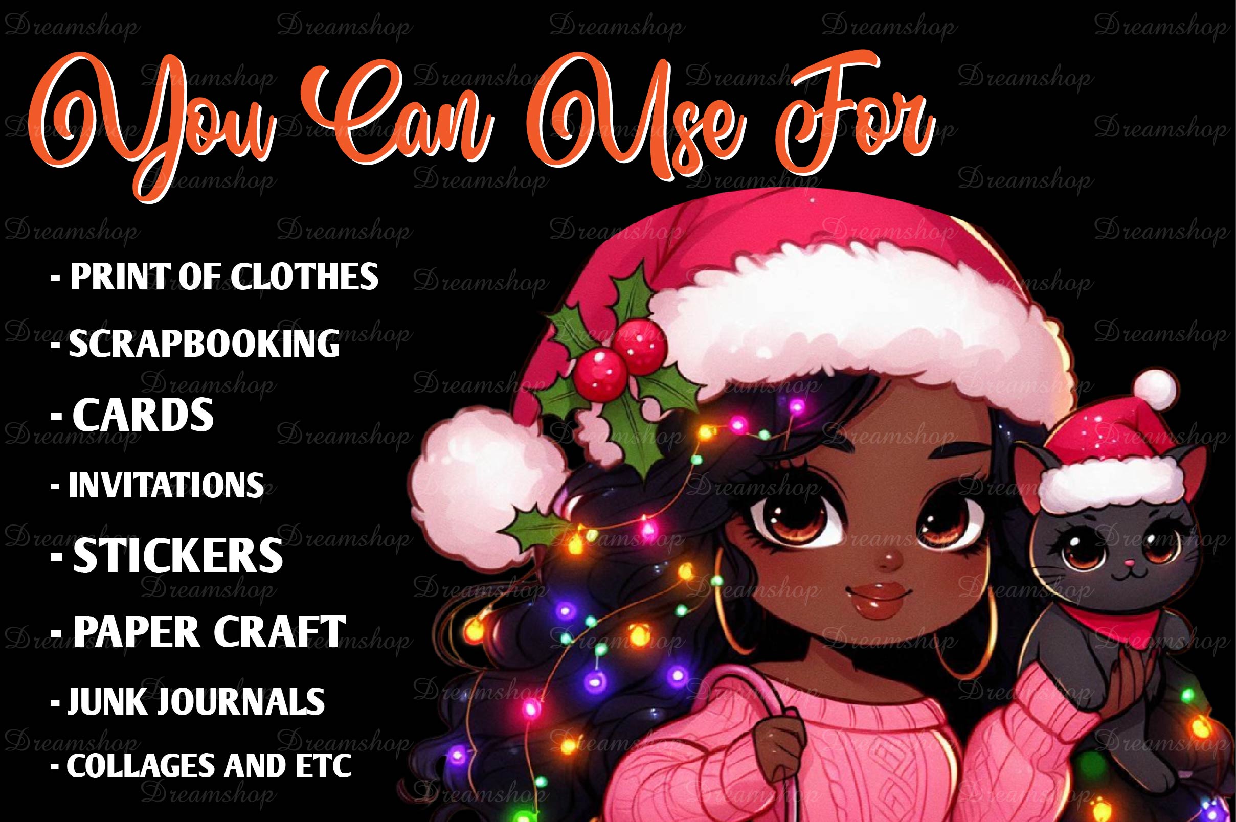 Christmas Girl Design Clipart Bundle 7 - CraftNest - Digital Crafting and Art